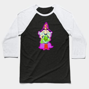 Wizards Conjuring Aliens - Colorful Illustration Baseball T-Shirt